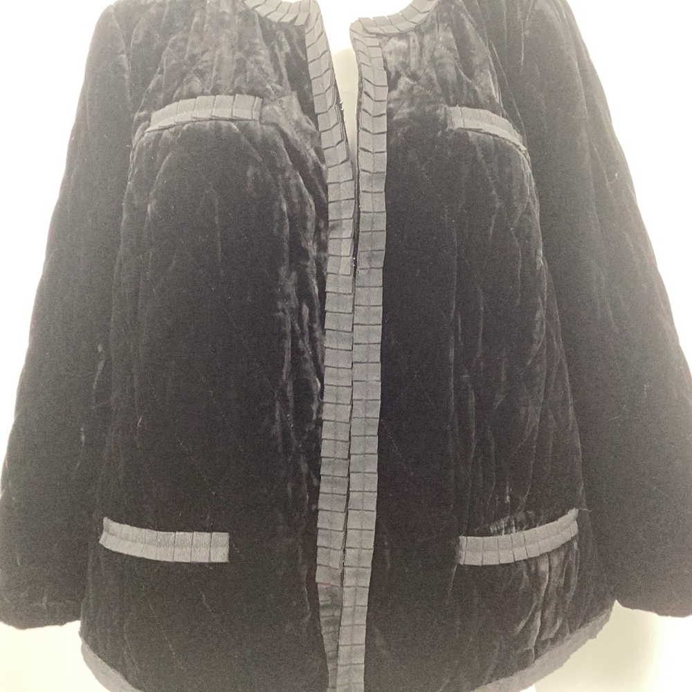 Talbots Black Velvet Jacket - Picture 7 of 10